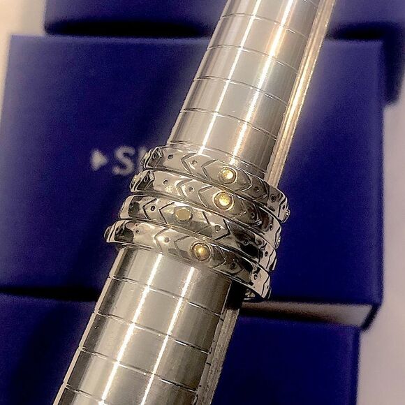 SILPADA Two Tone VARIED DETAILS Stacking Ring Sz 7 NIB - Picture 11 of 14